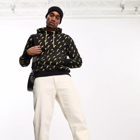 WESC‎ Mike Thunder AOP Printed Hoodie Black M NWT IN PACKAGE - Picture 3 of 7